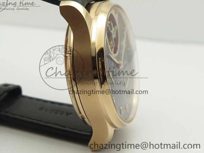 MIROTIME 1220 Portuguese Tourbillon IW5046 RG ZF Best Edition Gray Dial on Black Leather Strap SmoothTexture 7142